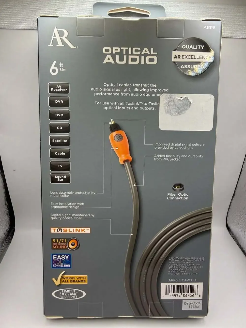 Acoustic Research ARP6 6ft Optical‎ Audio Digital Cable